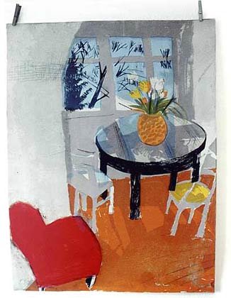 Radierung mit Siebdruck, 103 x 76 cm, 1999