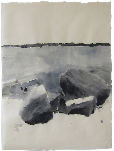 Stones, Shelter Island, watercolour, 51 x 38 cm, 2012