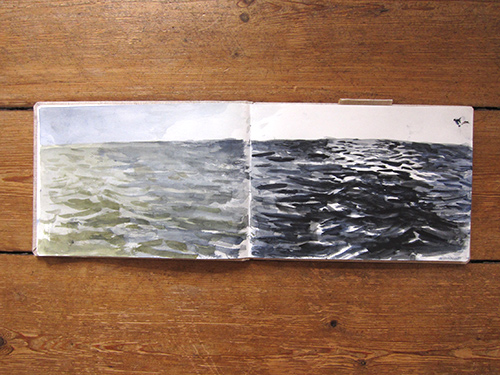 North Sea, watercolour, 17,5 x 50 cm, 2017