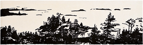 Canada, Georgian Bay, Japanese woodblock print, 41 x 127 cm, 2007