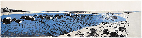 Kanada, Lake Superior, japanischer Holzschnitt, 41 x 142 cm, 2008