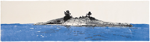 Kanada, Lake Superior, japanischer Holzschnitt, 41 x 142 cm, 2008