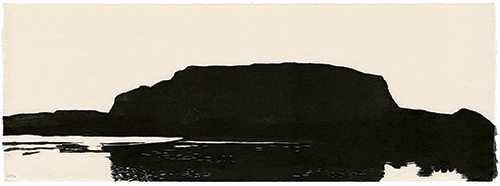 Steamboat Rock, japanischer Holzschnitt, 24 x 67 cm, 2011