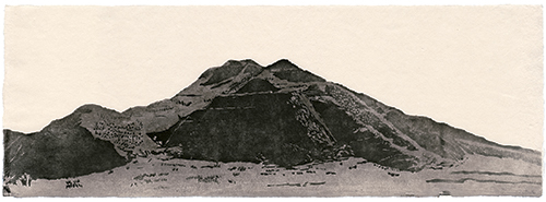 Wyoming Mountain, japanischer Holzschnitt, 24 x 67 cm, 2011