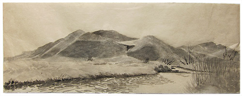 Wyoming Mountain, watercolour, 24 x 67 cm, 2011