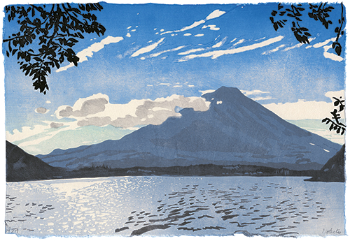 Der Berg Fuji, japanischer Holzschnitt, 30 x 45 cm, 2012