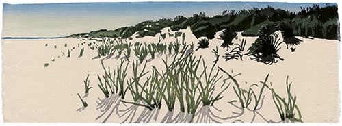 Graeser, Nordsee, japanischer Holzschnitt, 24 x 67 cm, 2012