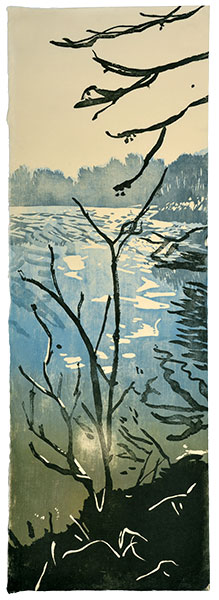 The End of Winter 2, Japanese woodblock print, 97 x 33,5 cm, 2015
