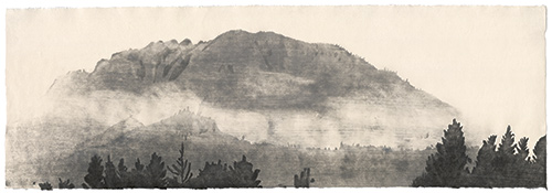 Mt. Si, Japanese woodblock print, 33 x 97 cm, 2019