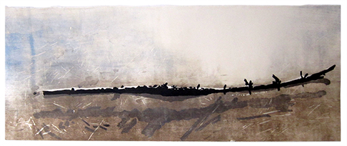 Floating Branch, Japanese woodblock print, 33 x 82 cm, 2021